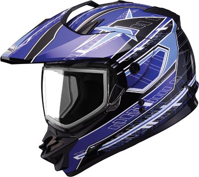 

Gmax GM11D Dual Sport Snow Helmet Nova Graphic Blue