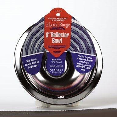 

Stanco Range Reflector Bowl Fits Ge, Hotpoint & Kenmore Ranges Produced Since 1990 Hd Chrome, Porcel