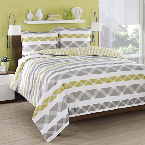 

City Scene Duvet Cover Set, King, Geometric, Origami