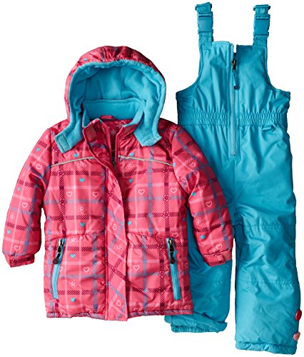 

Rugged Bear Little Girls' Heart Plaid All Over Printed Snowsuit