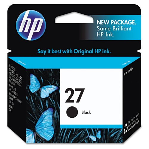 HP 27 Black Original Genuine Ink Cartridge (C8727AN#140) 280 Pages