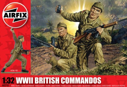 Airfix A02705 1:32 Scale British Commandos Figures Classic Kit Series 2