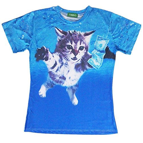 Best_MatchレディーズTシャツ 3DプリントTシャツ スーパーセール ストリート系 カジュアル 男女兼用 楽しく選べる カジュアル モード 2016超流行Tシャツ 春 夏 猫柄  柄  半袖 3点購入大割引