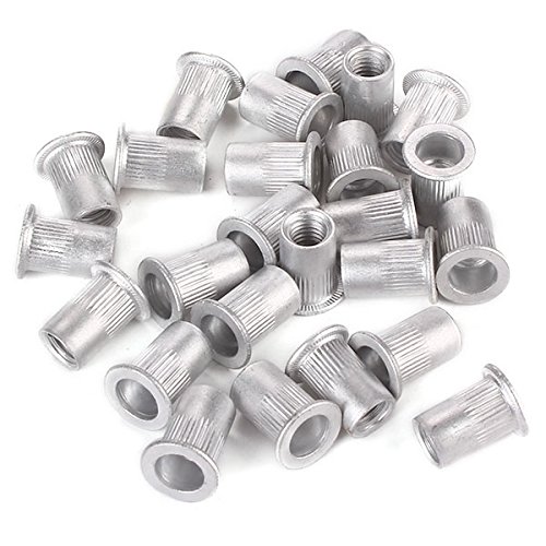 BQLZR 8mm Zinc Plated Iron Flat Head Rivet Nut M8 Silver for Railway Pack of 25