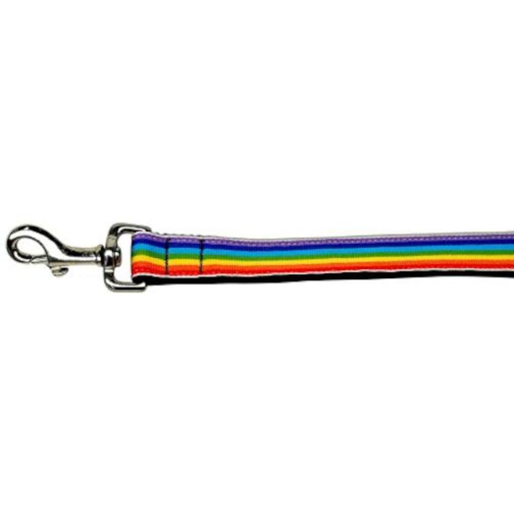 

Mirage Pet Products Rainbow Striped Nylon Leash for Dogs and Cats, 1-Inch by 4-Feet