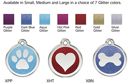

Red Dingo Stainless Steel with Glitter Pet I.D. Tag