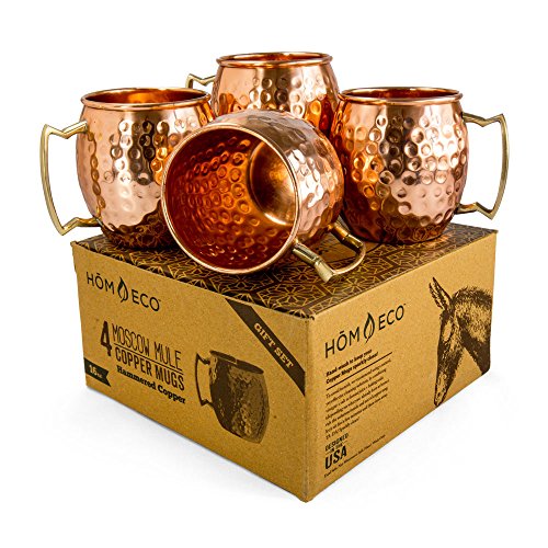 Algopix Similar Product 12 - Copper Mugs Moscow Mule Set Pack of 4