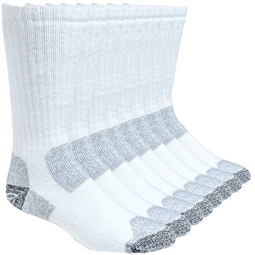 Working Person's 8766 White 4-Pack Steel Toe Crew Socks - Made In The USA