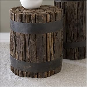 Reclaimed Wood Bundle Stool - 18 Tall by Shiraleah