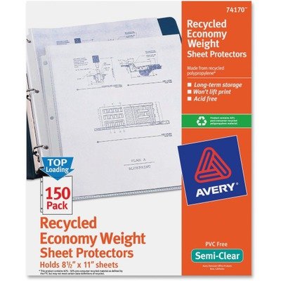 

Top-Load Poly Sheet Protectors, Economy Gauge, Letter, Semi-Clear, 150/Box