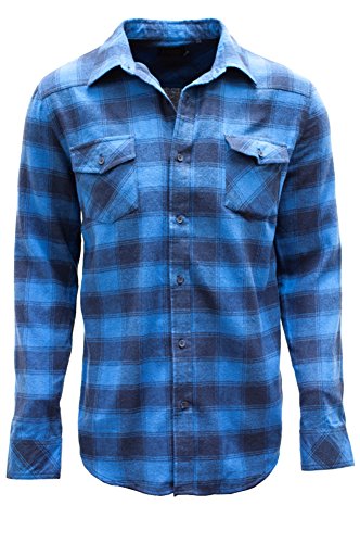 Cavalini Mens Plaid Brushed Flannel Shirt