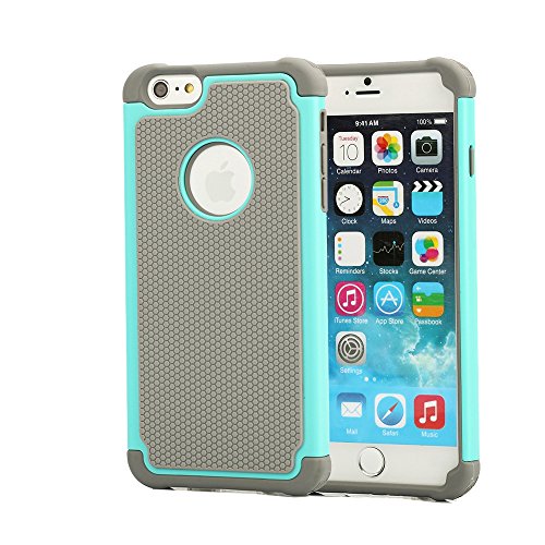 iPhone 6 Case, oneCase™ iPhone 6 4.7 Case Dual Layer Rugged Heavy Duty Impact Matte Armor Defender Hard Hybrid Shock Absorbing Case Cover for Apple iPhone 6 4.7 Inch With Screen Protector (2in1-Green/Grey)
