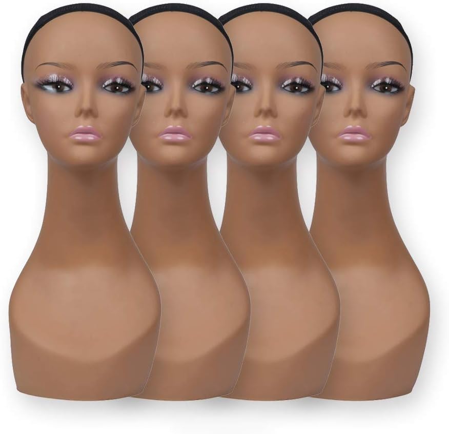 J&F CO.4 Pcs Mannequin Head Model Heads Wig Display Head For Wigs Sunglasses Earrings_voghion.com