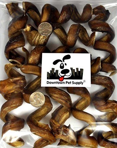 

4"-6" CURLY BULLY STICKS, bull bully springs - Regular Select Thick - Dog Chew Treats, by Downtown Pet Supply