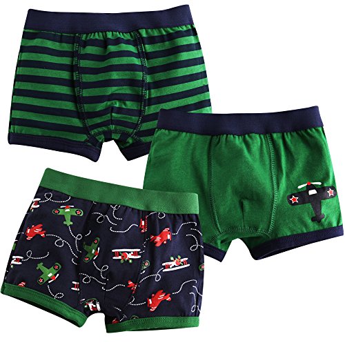 Vaenait Baby 2T-7T Toddler Kids Underwear Boxer Briefs 3-Pack Set Airplane