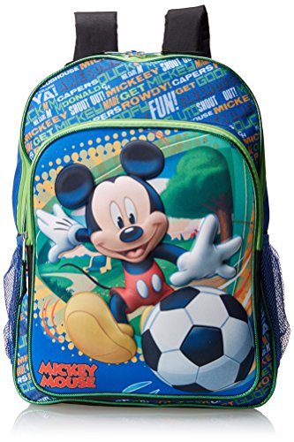 Fast Forward Boys Little Boys' Mickey Mouse 3D Eva Molded Backpack, Blue/Black/Green, 16x12x5