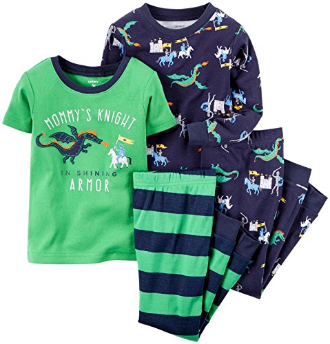 Carter's Baby Boys' 4 Piece Slogan Tee PJ Set (Baby)