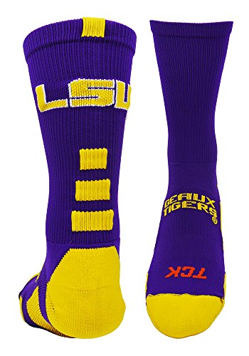 TCK LSU Tigers Baseline Crew Socks