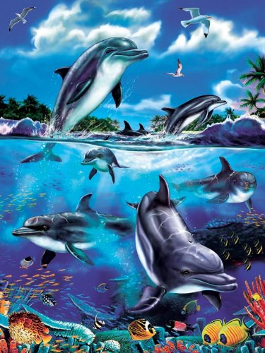 Cobble Hill Dolphin Family Jigsaw Puzzle, 400 Piece Family Puzzle