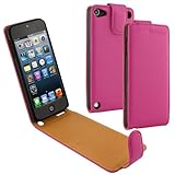 Evecase OhMyCase Leather Cover Case for Apple iPod Touch iTouch 5G The newborn iPod Touch 5 5th Generation (2012 Version) (Hote Pink)