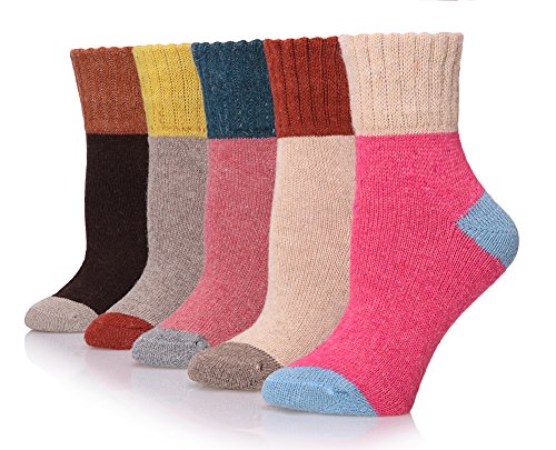 Velice Women's Super Thick Soft Comfortable Warm Socks 5-pack Mix Colors