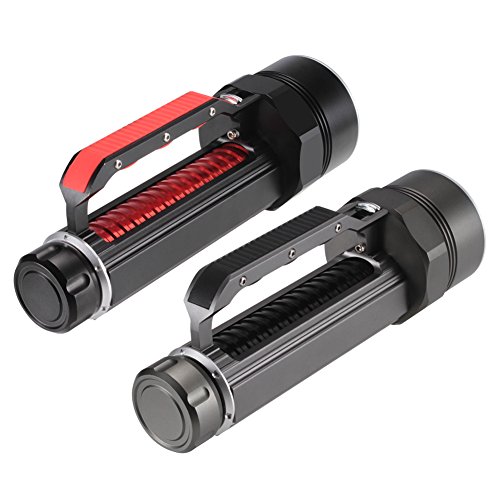 Jexree 395nm UV Diving Flashlight Blacklight, Ultra Bright 4000 6000 Lumen Underwater 100 Meter Professional Ultraviolet Light, Batteries and Charger Included