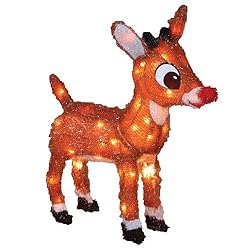 Rudolph the Red-Nosed Reindeer Lighted Sculpture with Blinking Nose