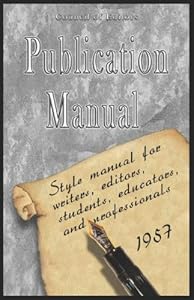 Publication Manual of the American Psychological Association: Special Edition