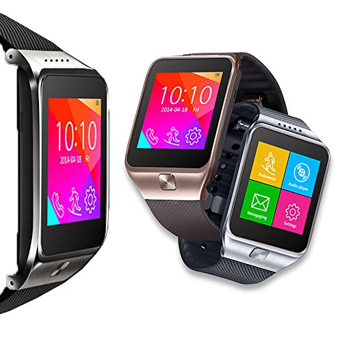Indigi® SWAP (Smart Watch And Phone) 2-in-1 GSM Wireless + Bluetooth Interconvertible SmartWatch - Unlocked - AT&T / T-Mobile (Silver)