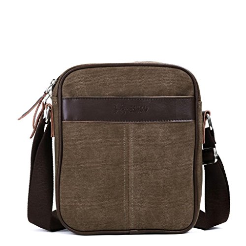 Eshow Men's Small Canvas Crossbody Shoulder Bag Messenger Bag Fanny Bag