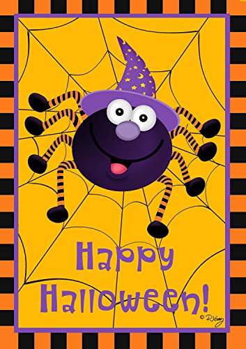 Spider Halloween Garden Flag Witch Hat Spooky 12.5