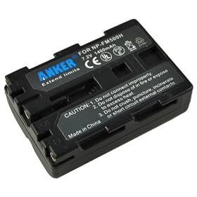 Anker 1400mAh NP-FM500H / NPFM500H Rechargeable Li-ion Battery for Sony DSLR-A55 A65 A77 A100 A200 A300 A350 A500 A550 A560 A580 A700 A850 A900 and Alpha SLT-A57 A65 A65V A77 A77V (Sony NP-FM500H Replacement) Digital SLR Camera - Grey