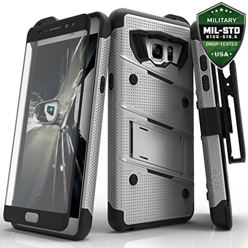 Samsung Galaxy Note 7 Case, Zizo Bolt Cover with [.33m 9H Tempered Glass Screen Protector] Included [Military Grade] Armor Case Kickstand Holster Belt