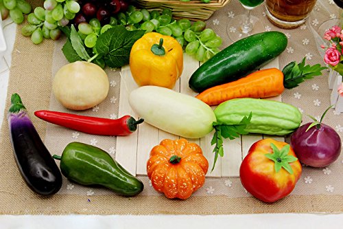 Artificial Vegetables Assorted Mixed Fake Vegetables Model Home Staging Equipment Crafts Photography Props House Kitchen Party Restaurant Decor as picture shows(pack of 12)