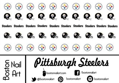 NFL - Pittsburgh Steelers Waterslide Nail Decals - 50pc