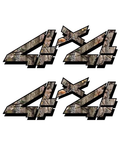 4x4 sticker set for Chevy, GMC, Sierra, Silverado Truck timber camouflage hunting camo decal