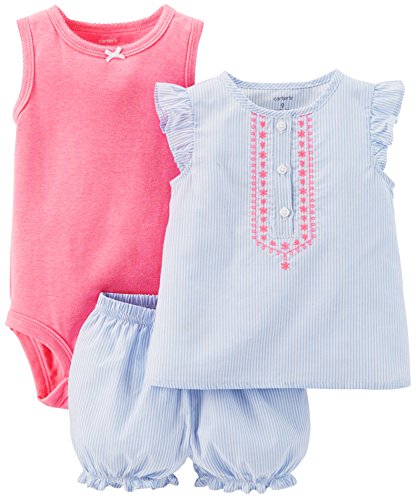 Carter's Baby Girls' 3 Piece Striped Romper Set (Baby)