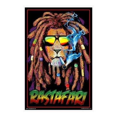 Rastafari Lion Blacklight Poster