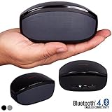 Alpatronix AX400 Curved Edition Ultra-Portable Wireless Bluetooth 4.0 Stereo Speaker with Mic, Subwoofer, Volume & Playback Controls - Space Black