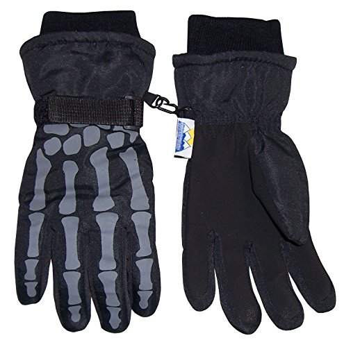 N'Ice Caps Boys Skeleton Print Waterproof Reflector Glove