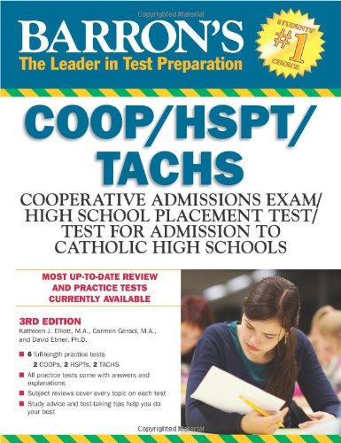 Barron's COOP/HSPT/TACHS, 3rd Edition by Kathleen Elliott  M.A.