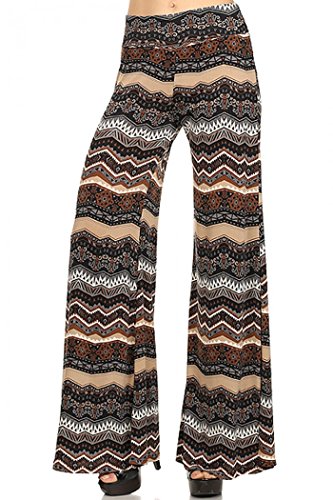 ColorMC Women's Plus Size Self-Banded Palazzo Long Knit Wide Leg Pants