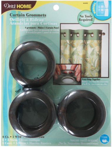 

Dritz 44450 Round Curtain Grommets, Rustic Brown, 1-9/16-Inch, 8-Pack