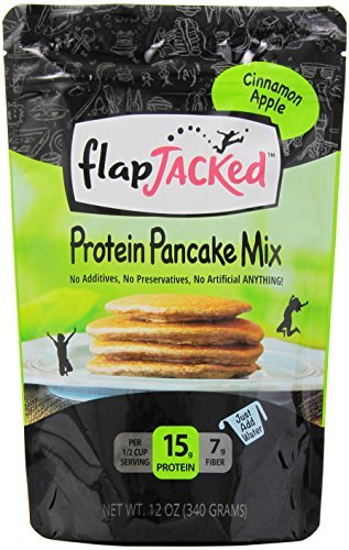 FlapJacked Protein Pancake Mix Trio, Buttermilk/Banana Hazelnut/Cinnamon Apple (12 oz each)