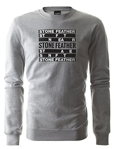 Stone Feather Men's Long Sleeve Crewneck Basic Sweatshirt