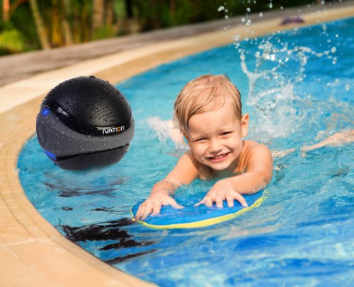 

Ivation Waterproof Bluetooth Swimming Pool Floating Speaker - Music Amplifier Ball - With Cool Mood Lighting. Great for Pool and Bath