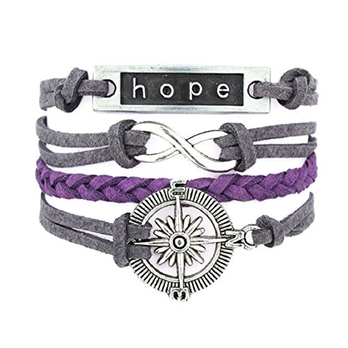 Susenstone®Handmade Infinity 8 Hope Rudder Anchor Leather Weave Jewelry Bracelet