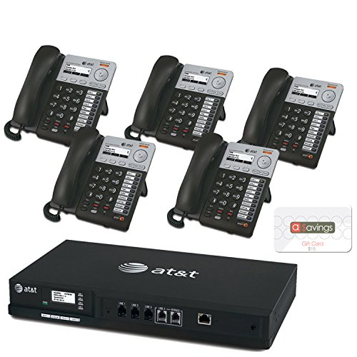 AT&T SYN248 SMB Phone System Bundle Including 4 Line Analog Gateway - SB35010, And 5 Deskset Phones - SB35020 + $15 aSavings Gift Card