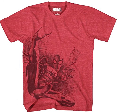 Spiderman Flip Spinner Mens Red Heather T-shirt