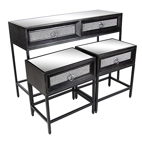 Algopix Similar Product 10 - Benzara Metal Mirror Console Table Set